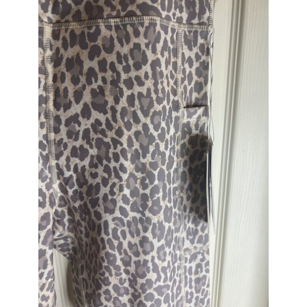 Calme by Johnny WasEndurance High Waist Legging Leopard Print Side Pockets  M